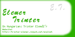 elemer trinter business card